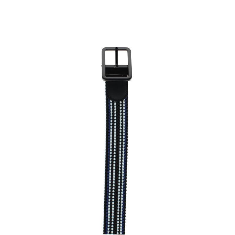 Men's Alejandro Black Stripes and White Reversible Braided 35MM Golf Belt