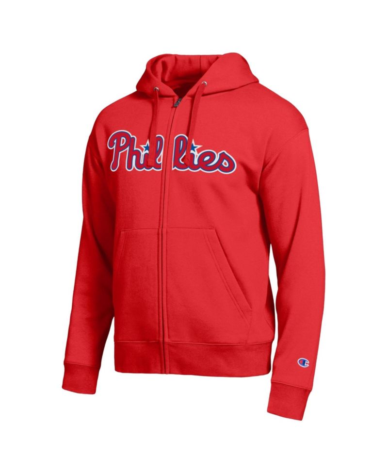 Men's Philadelphia Phillies Red All-Star Wordmark Full-Zip Hoodie