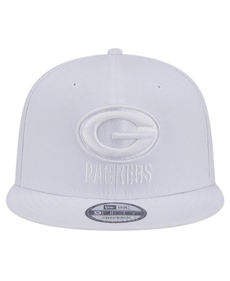 Men's Green Bay Packers Main White on White 9FIFTY Snapback Hat
