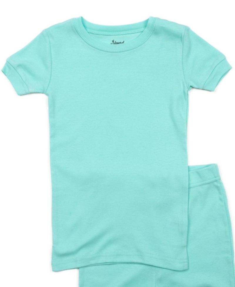 Toddler Matching Family Two Piece Cotton Short Sleeve Shirt and Shorts Solid Color Pajamas 2T-5T