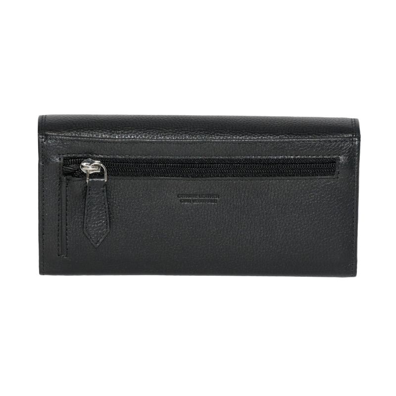 Ladies Leather Clutch Wallet with Checkbook and Gusset