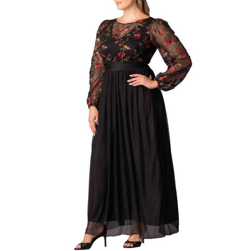 Plus Size Eternal Embroidered Bodice Evening Gown