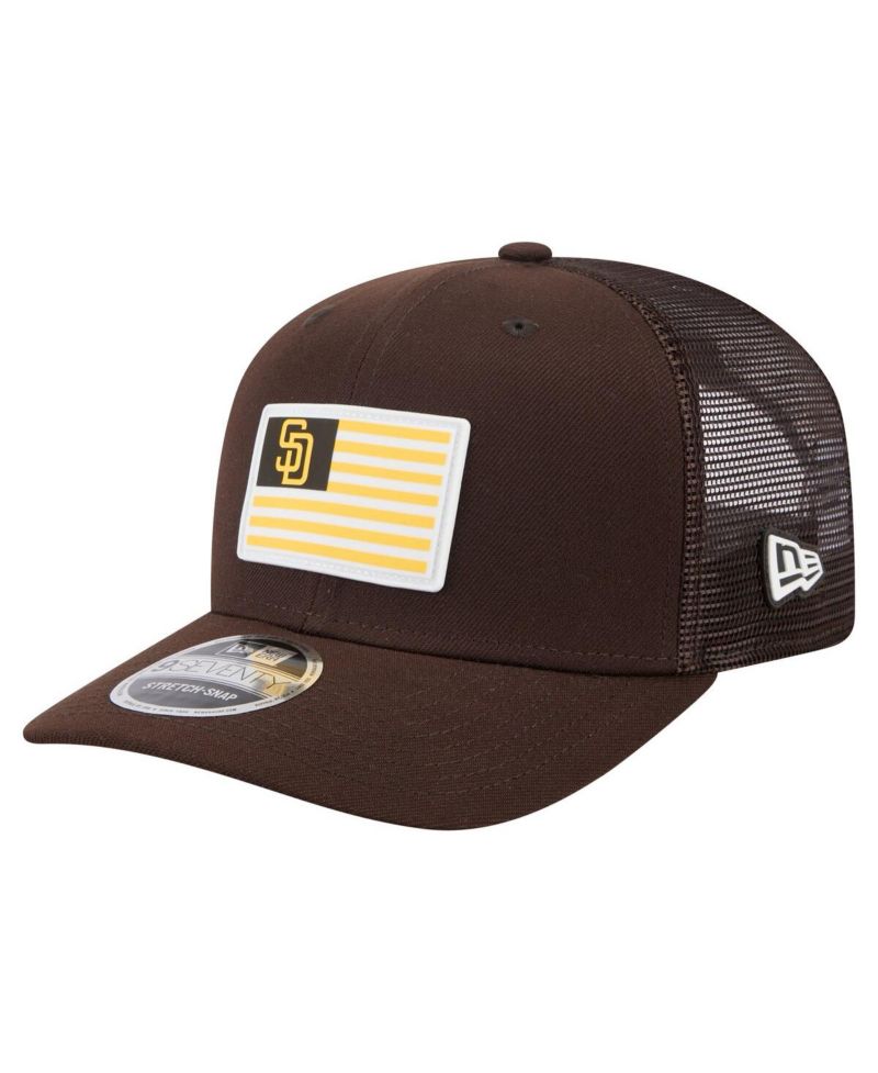 Men's Brown San Diego Padres Flag 9SEVENTY Stretch-Snap Hat
