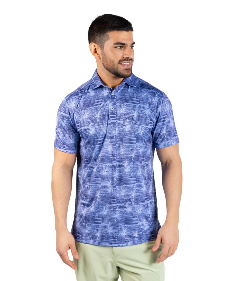 Men's Abstract Orchid Printed Performance Polo