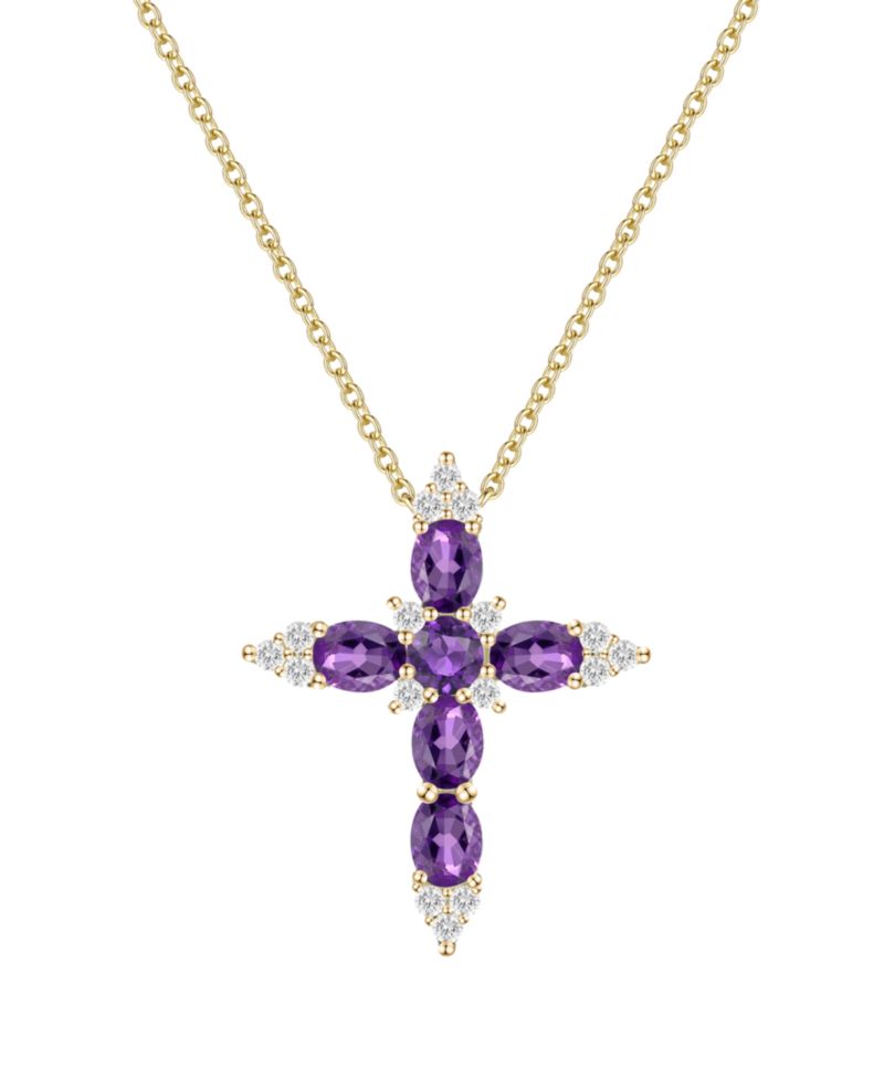 Multi-Gemstone Pendant Necklace in 14k Gold Over Sterling Silver (Also in Sterling Silver)
