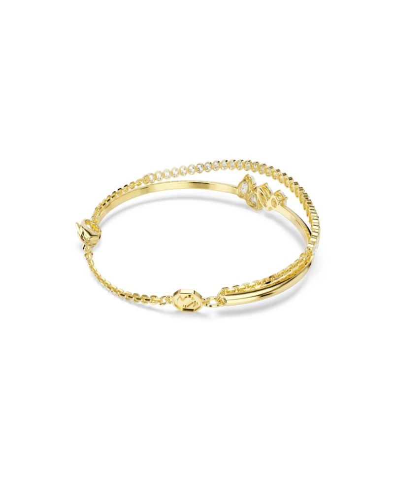 Gold-Tone Plated White Crystal Bracelet