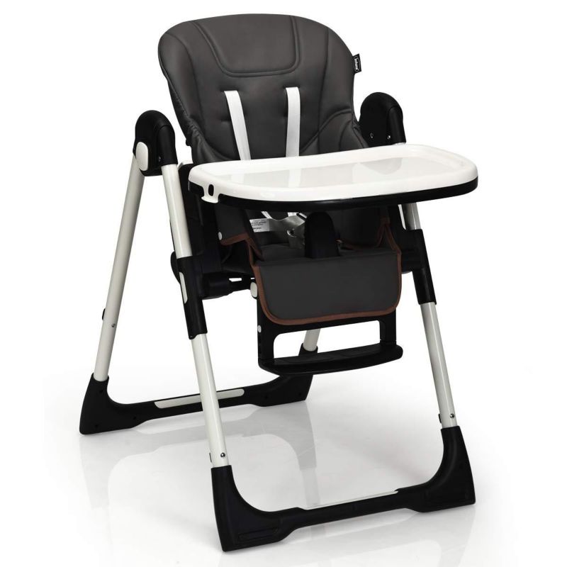 Foldable Baby High Chair with Adjustable Height and Recline