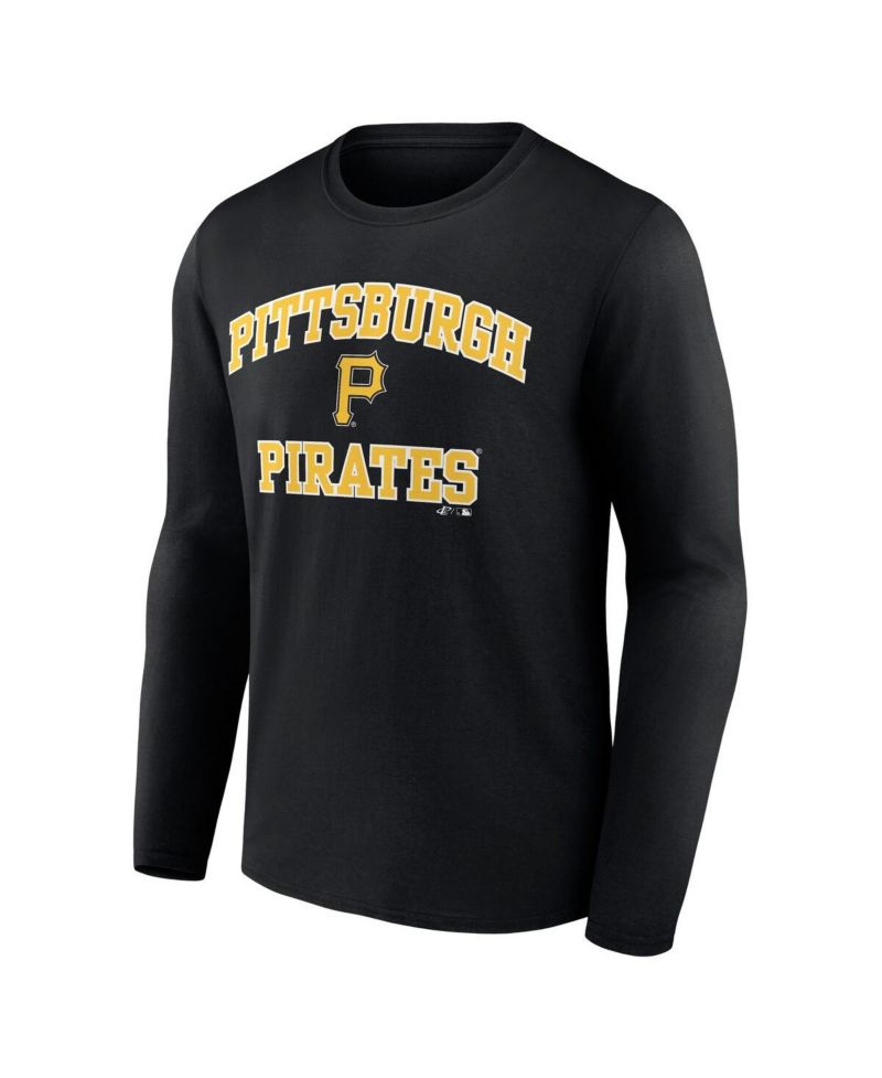 Men's Black Pittsburgh Pirates Heart & Soul Long Sleeve T-Shirt