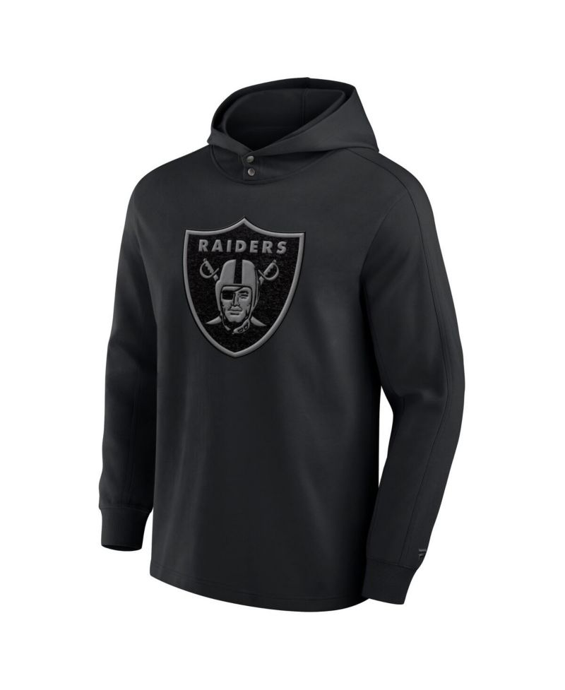 Men's Black Las Vegas Raiders Elements Blaze Tri-Blend Long Sleeve Hoodie T-Shirt