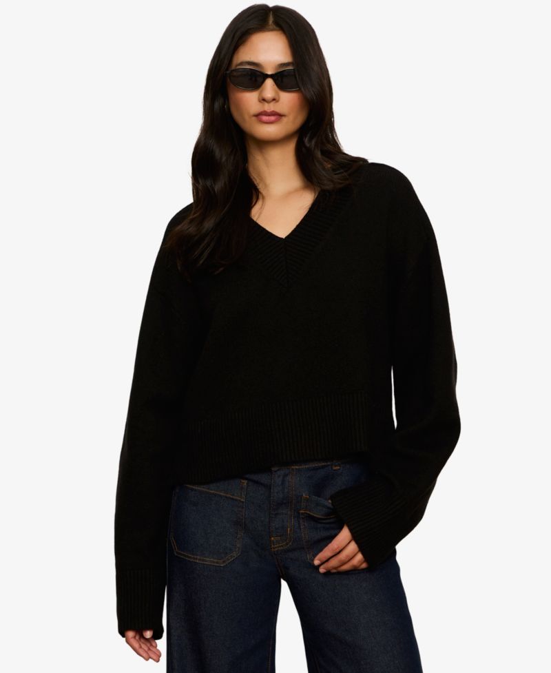 Women's Vanna Long-Sleeve Loose-Fit Cotton-Blend Sweater