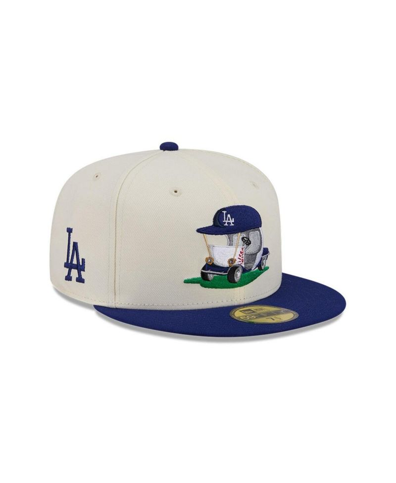 Men's Cream/Royal Los Angeles Dodgers Bullpen Cart 59FIFTY Fitted Hat