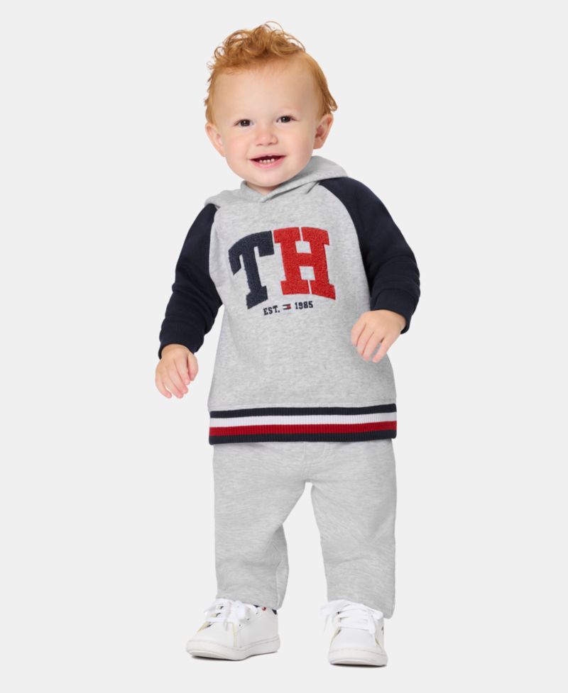 Baby Boys' Color-Blocked Logo Hoodie and Jogger Pants, 2-Piece Set