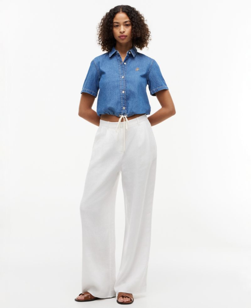 Women's Cotton-Blend Short-Sleeve Shirt