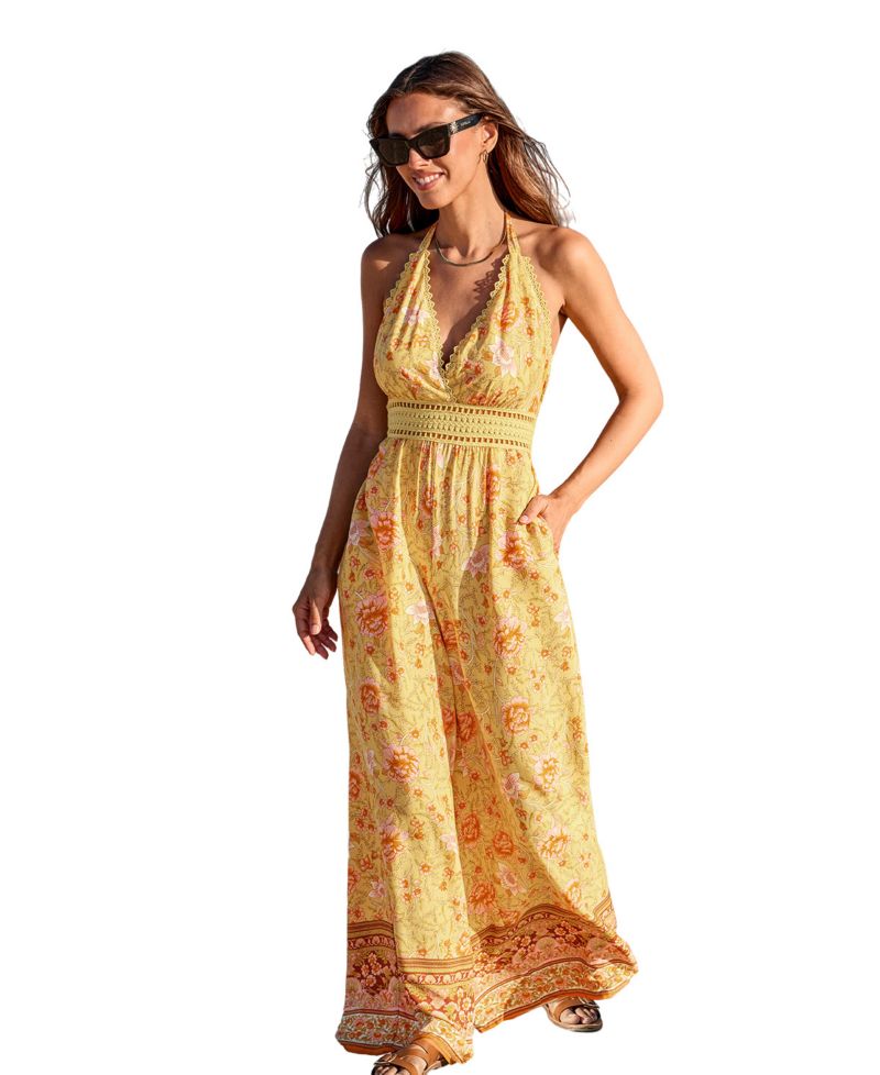 Women's Halter Neck Floral Jumpsuit