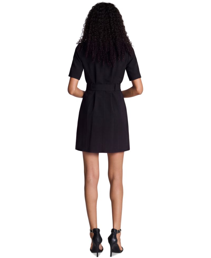 Women's Short-Sleeve Trench Mini Dress
