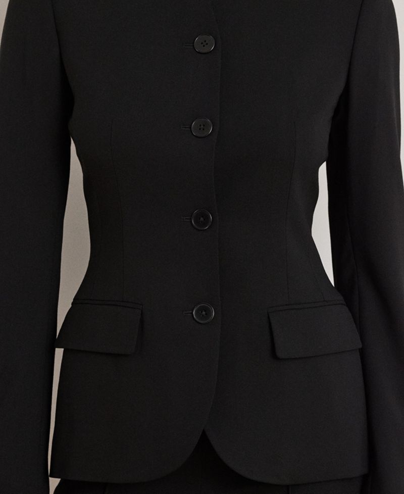 Women's Stretch Lightweight Curved Stand Collar Blazer