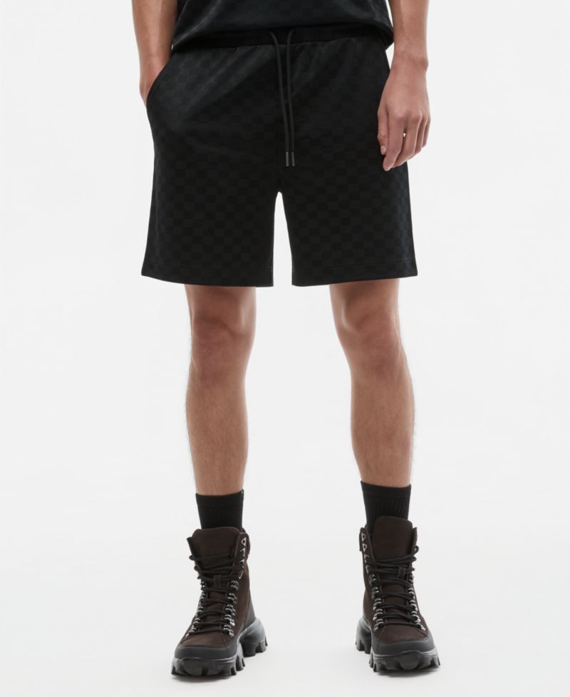 Men's Solid 7" Checkered Tricot Shorts, Macy's Exclusive