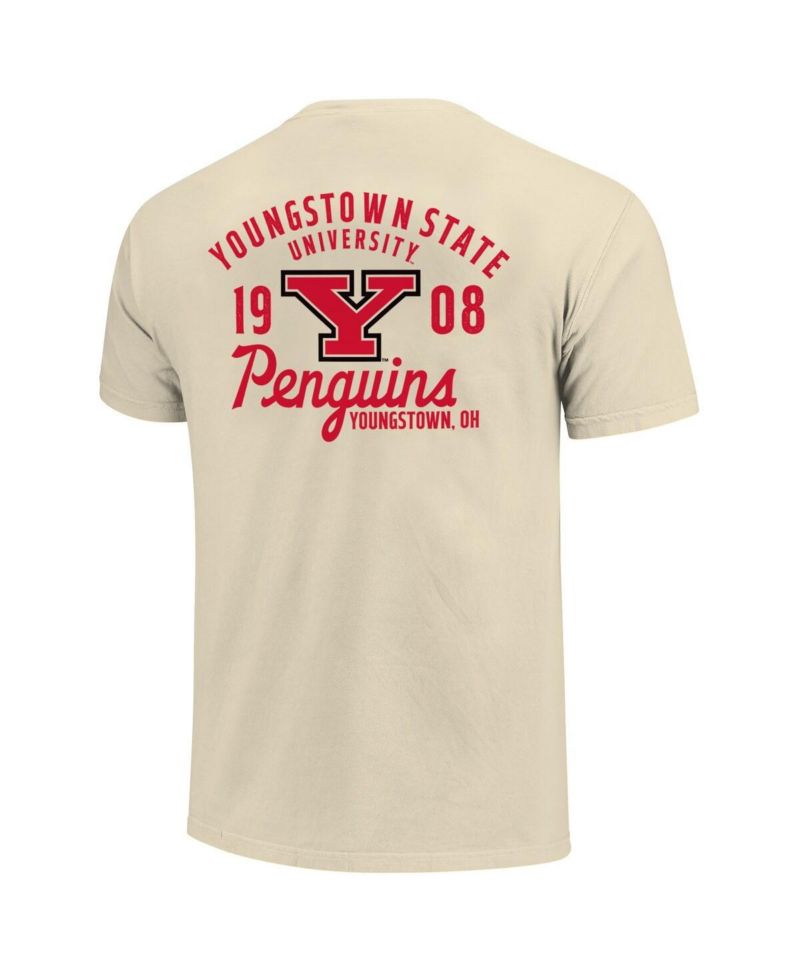 Men's Cream Youngstown State Penguins Comfort Colors Mascot Overlay T-Shirt