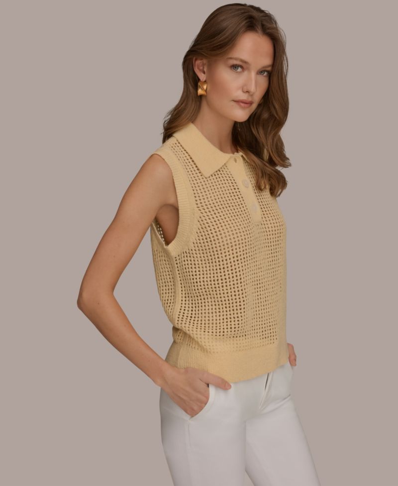 Women's Sleeveless Polo Sweater