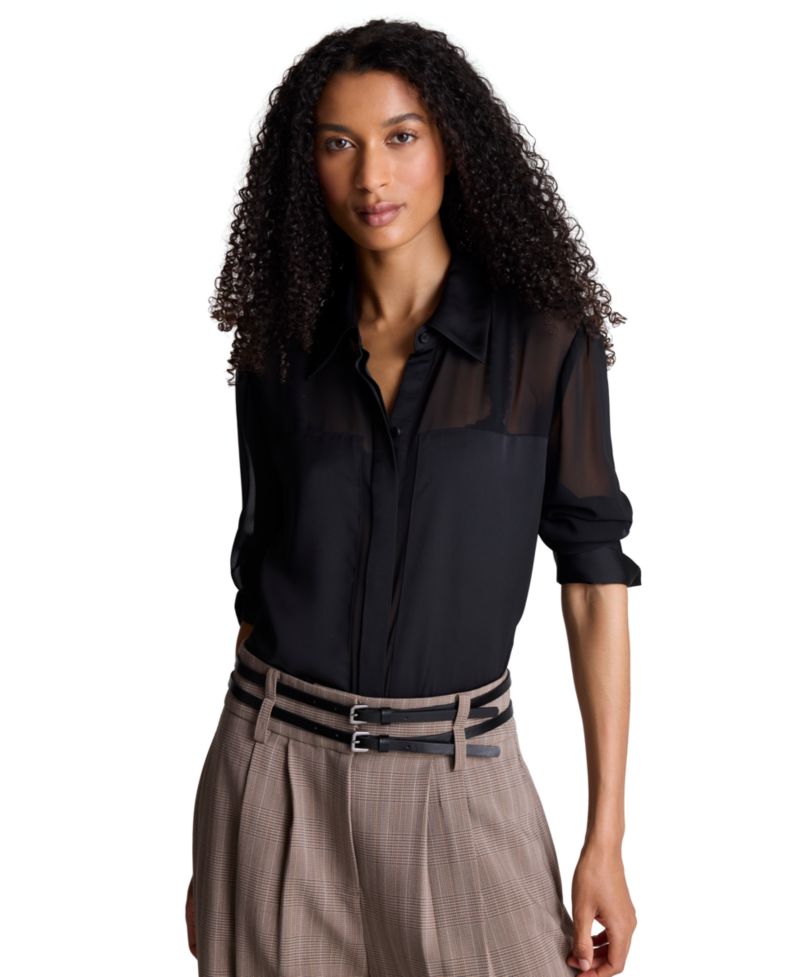 Women's Long-Sleeve Button-Front Shirt