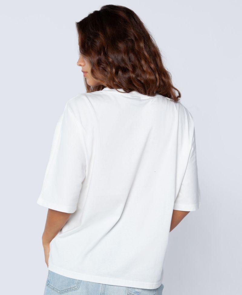 Women's White New York Knicks Oversized Football T-Shirt
