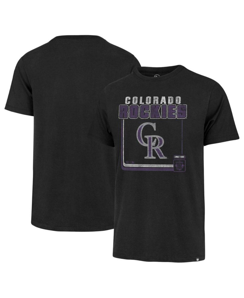 Men's Black Colorado Rockies Borderline Franklin T-shirt