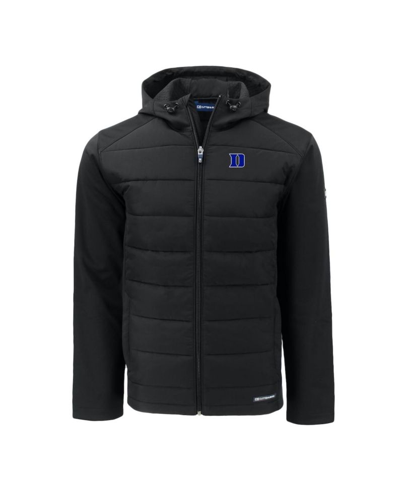 Men's Black Duke Blue Devils Evoke Hybrid Eco Softshell Full-Zip Hoodie Jacket