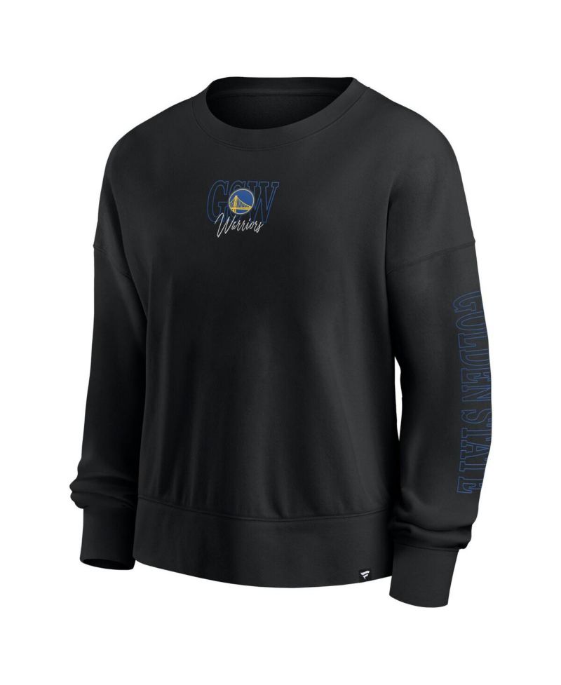 Black Golden State Warriors Oversized Game Day Pullover Sweatshirt