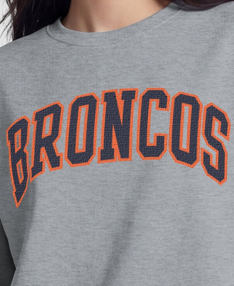 Denver Broncos Women's Contrast Lined Sweatshirt - Heather Gray