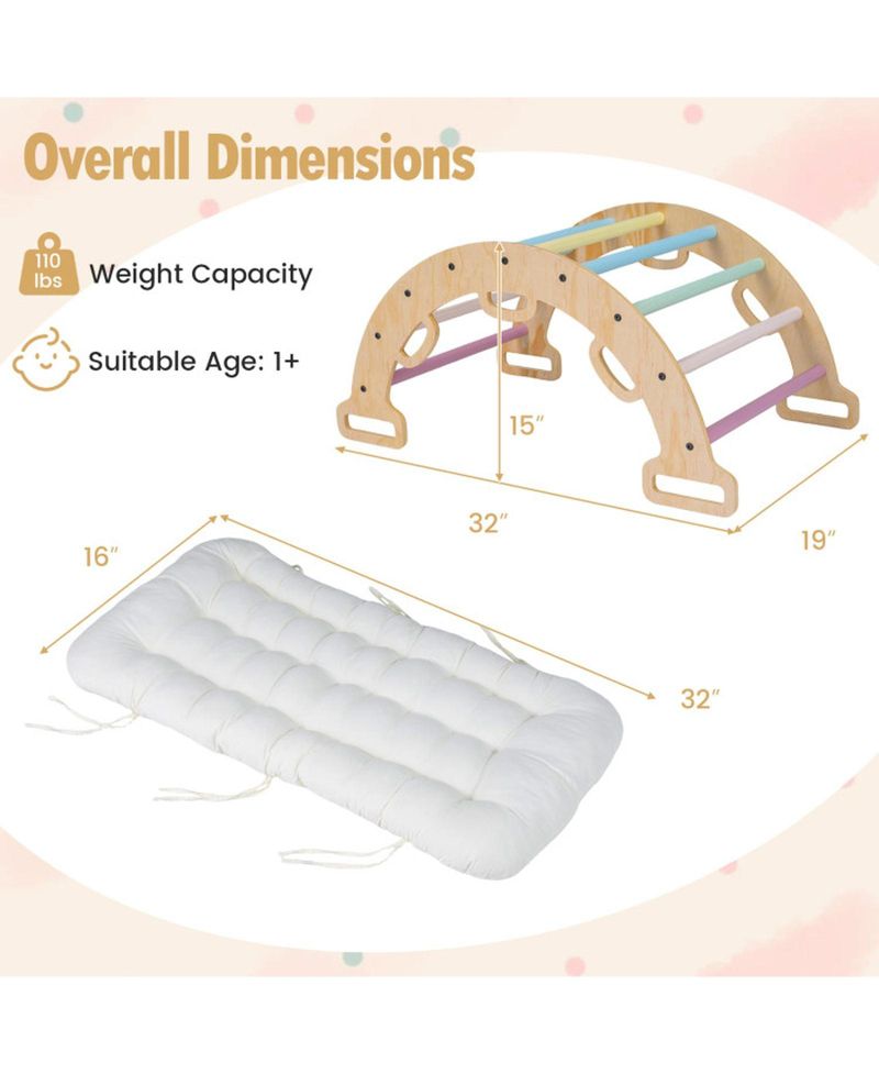 Montessori 3-in-1 Wooden Rocking Climbing Arch