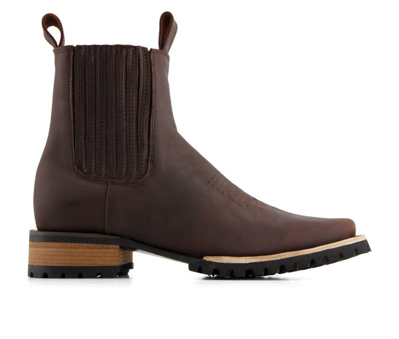Men's Leather Chelsea Boots with side Zipper