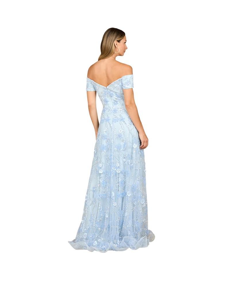 Women's Off Shoulder A-Line Floral Gown