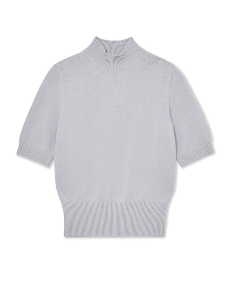 Women's Aria Cotton and Wool Funnel-Neck Knit Top