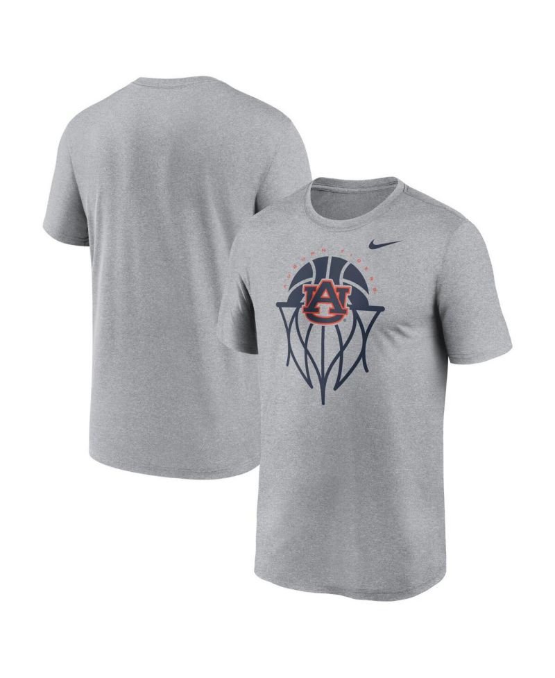 Men's Gray Auburn Tigers Basketball Icon Legend T-Shirt