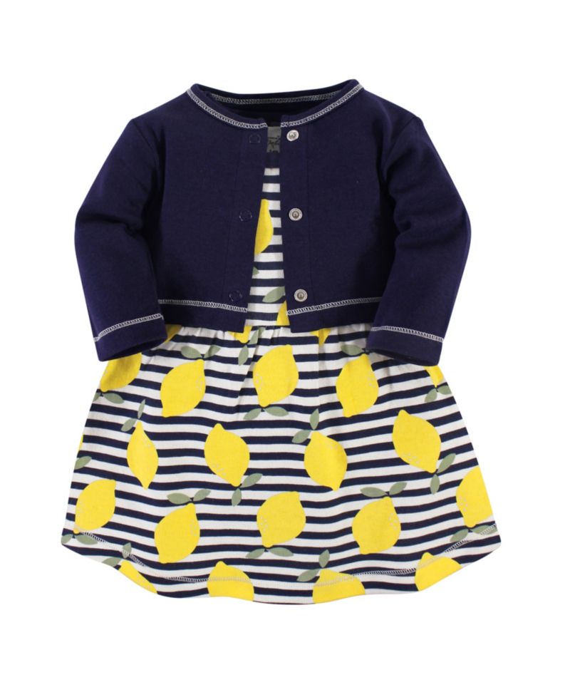 Baby Girls Natural Cotton Dress and Cardigan