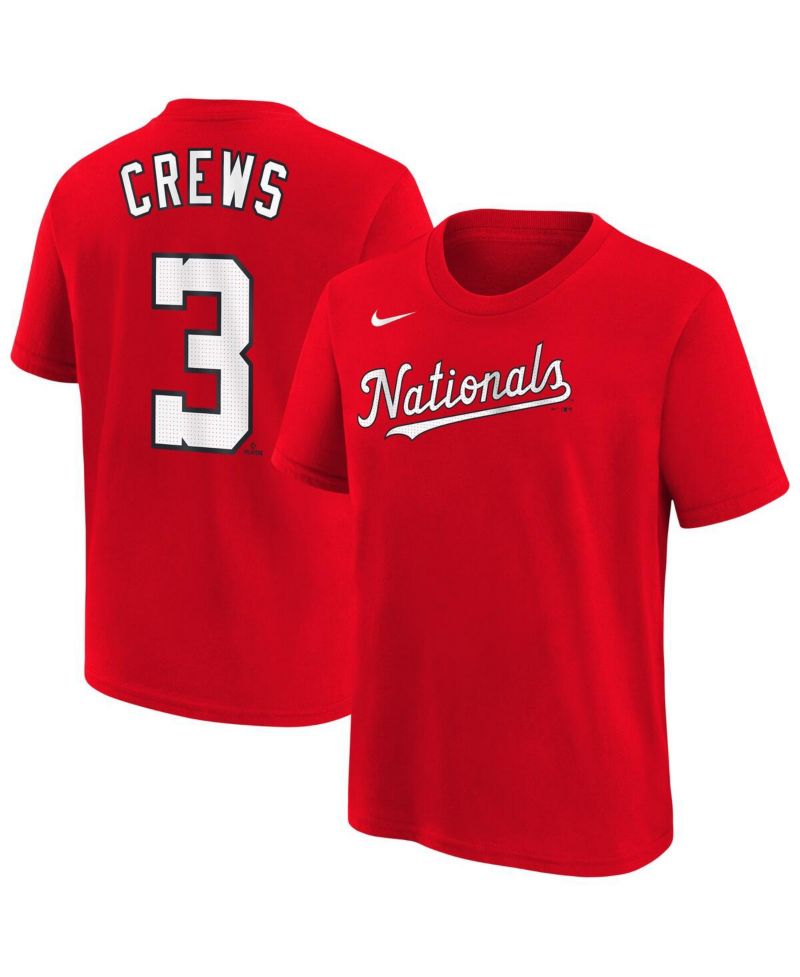 Big Boys and Girls Dylan Crews Red Washington Nationals Player Name & Number T-Shirt