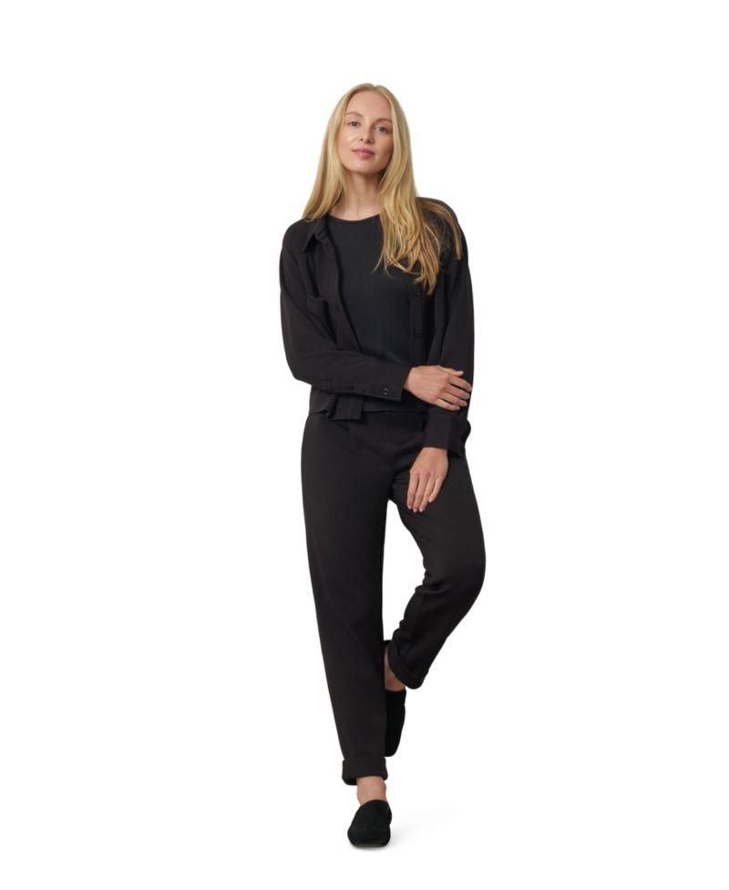 Women's Ponte Cuffed Shacket and Pants Set
