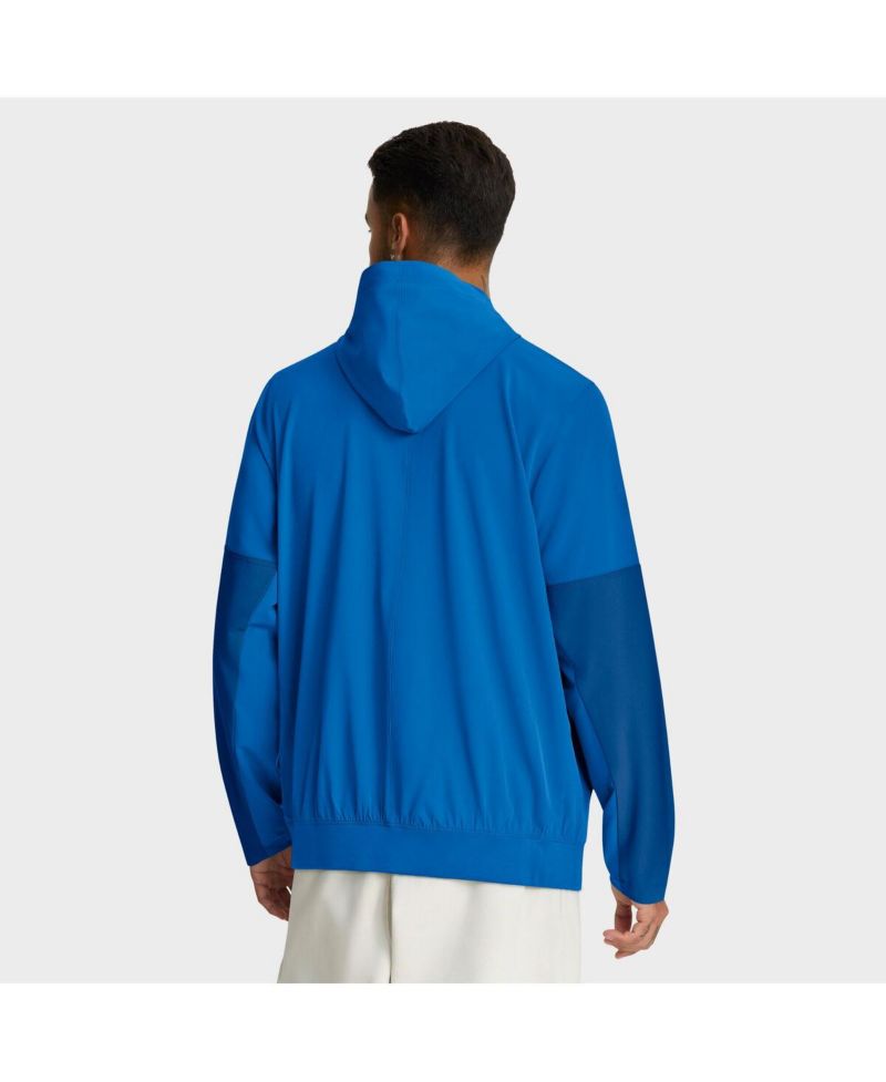 Men's Blue Detroit Lions Sideline Anorak Half-Zip Hoodie Jacket