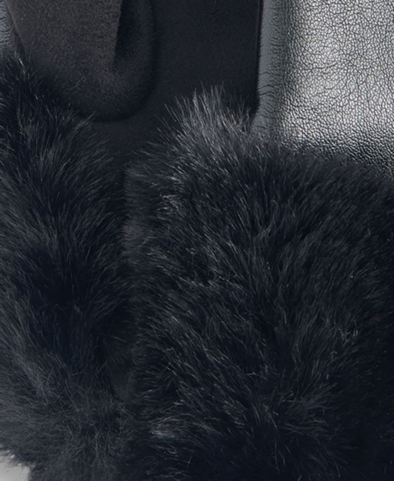 Women's Asymmetrical Faux-Fur-Trim Gloves