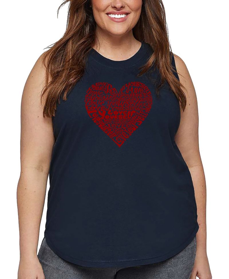 Le Pop Art Plus Size Love Yourself Word Art Tank Top