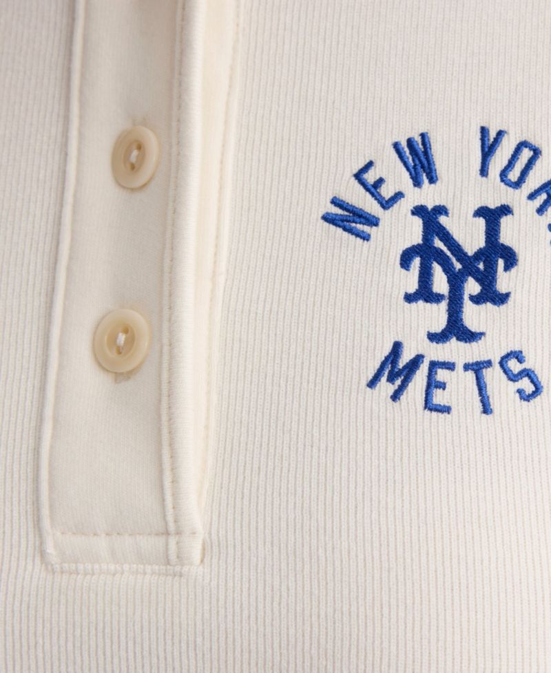 Women's New York Mets Iconic Ribbed-Knit Cropped Crew Neck Tank Top