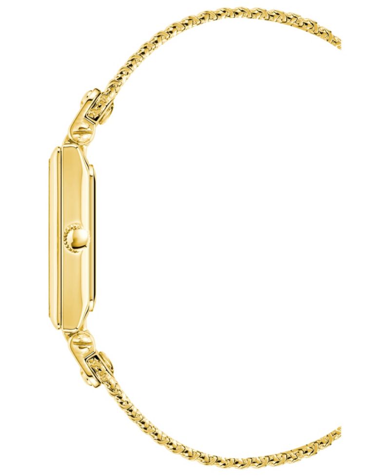 Women's Three Hand Quartz Gold-tone Stainless Steel Band Watch, 21.5mm