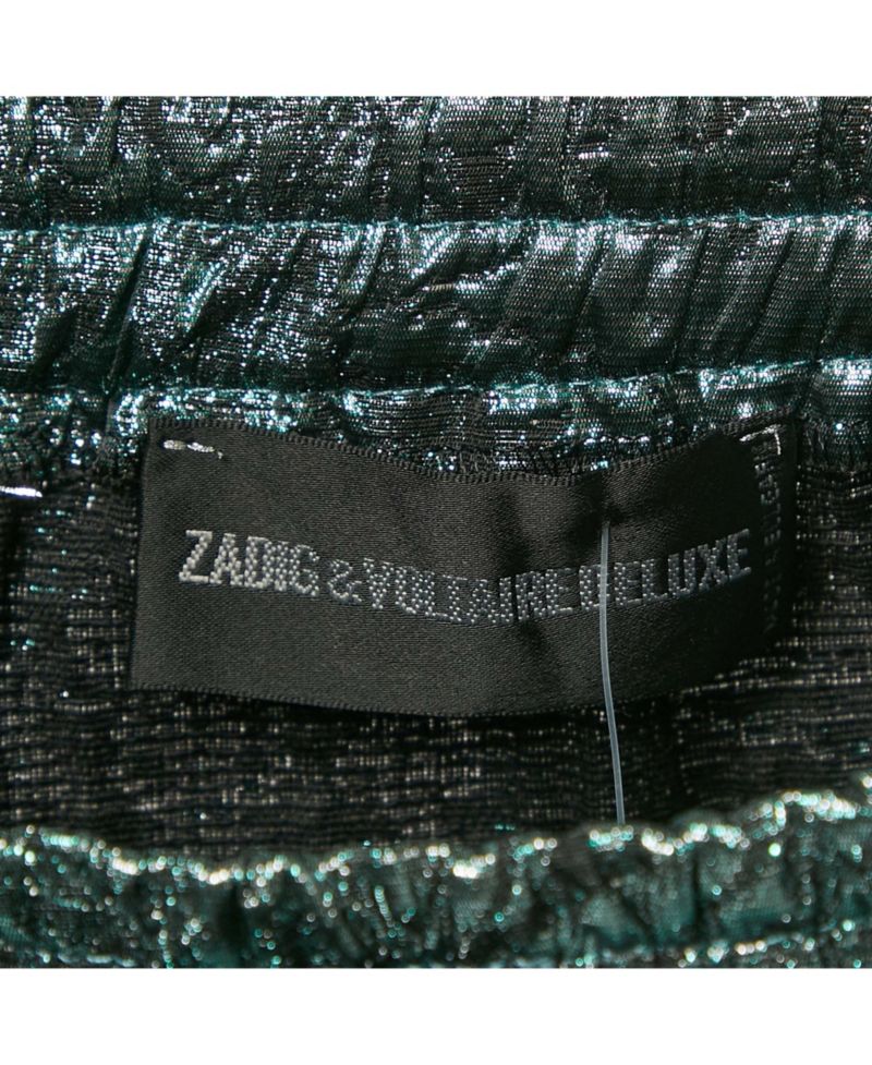 Women's Metallic Blue Patterned Lurex Josa Bis Jac Deluxe Mini Skirt