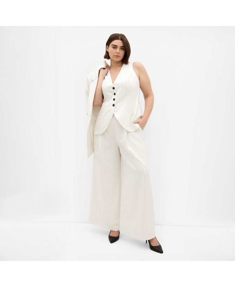 Women's Pinstripe Wide Leg Pant