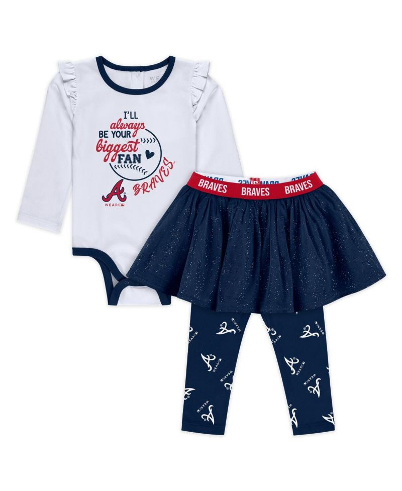 Baby Boys and Girls 3-Piece Atlanta Braves Tutu Set
