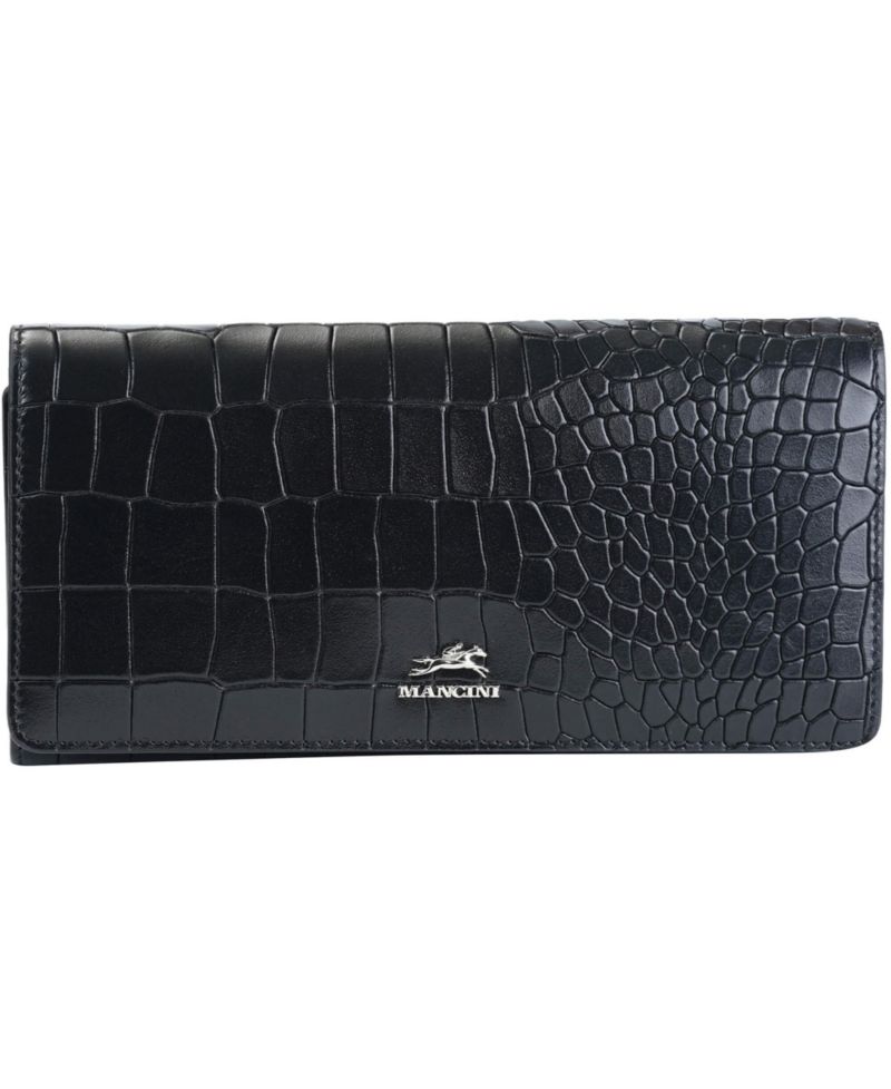 Women's Croco2 RFID Secure Trifold Wallet