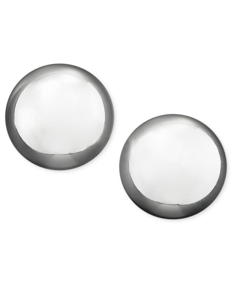 Silver-Tone Metal Bead Stud Earrings (8 mm)
