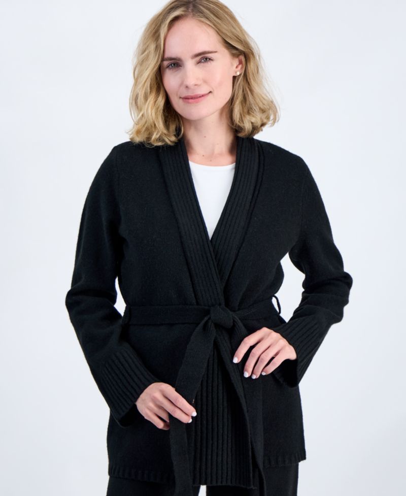 Petite Luxsoft Wrap Front Cardigan, Macy's Exclusive