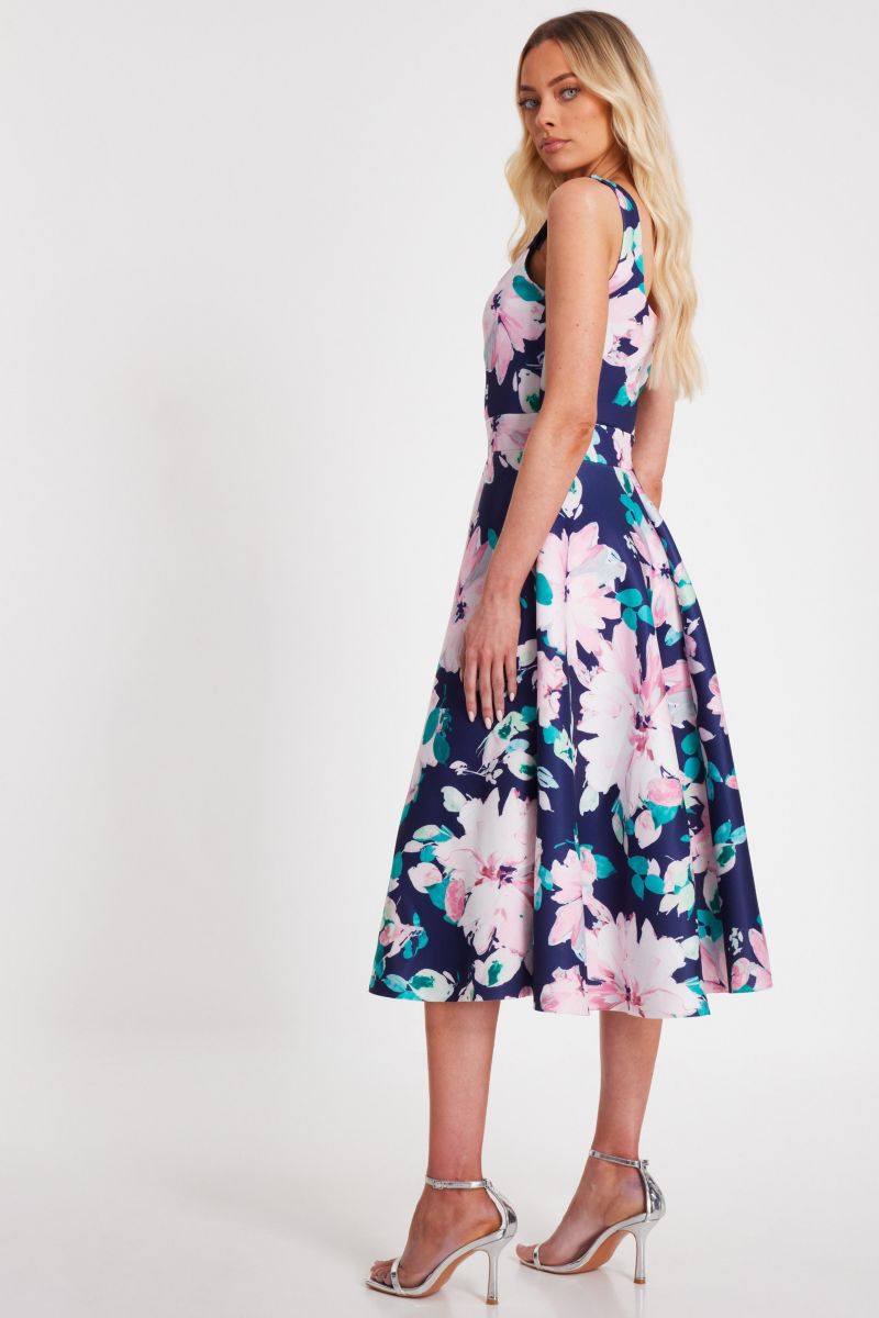 Women's Square Neck Skater Midaxi Dress