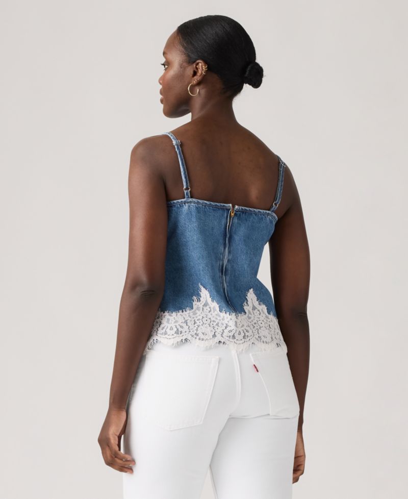 Premium Women's 90s Denim Sleeveless V-Neck Cami Tank Top